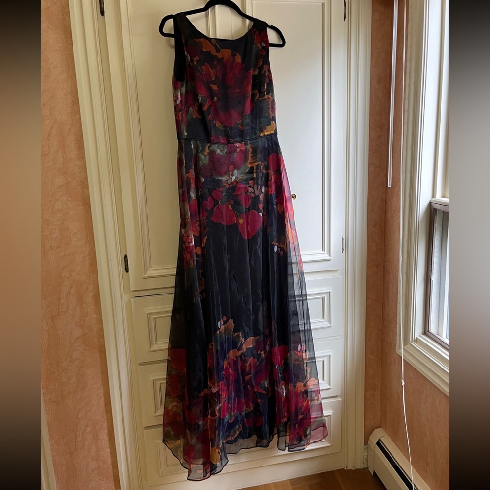 A-line floral evening dress